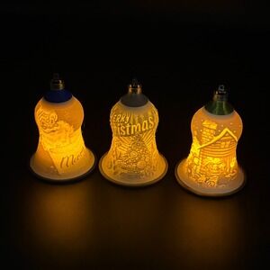 Christmas Decoration Bell Lithophane Holiday Ornament  2 Light Mode ‎ 3D printed